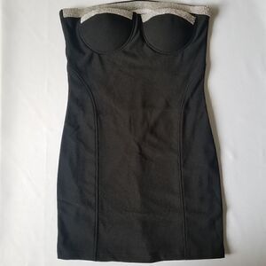 Ciel USA, Black Bodycon Dress Strapless, sz. L